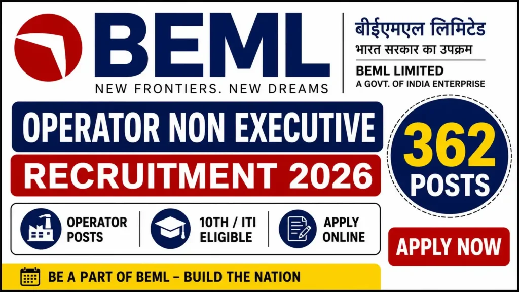 BEML Operator Non Executive Recruitment 2026