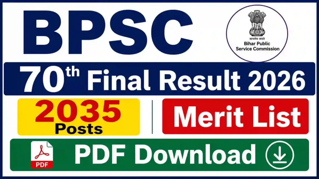 BPSC 70th Final Result 2026