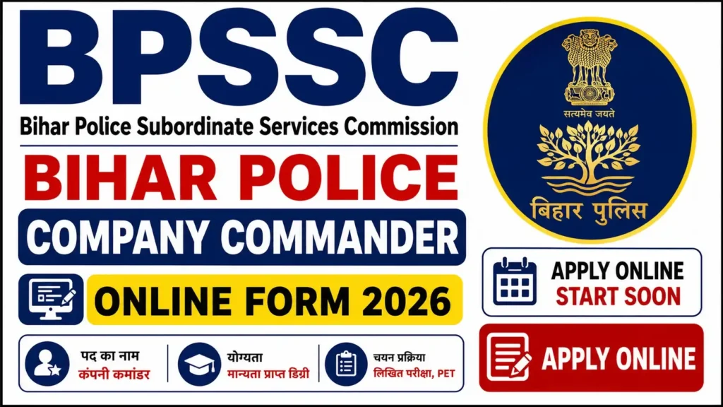 BPSSC Bihar Police Company Commander Online Form 2026