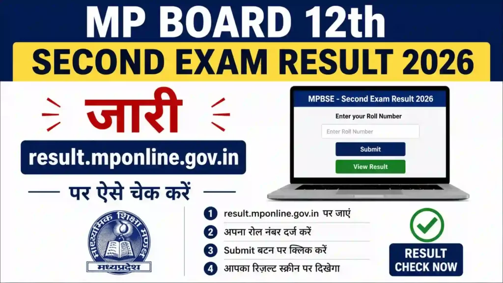 MP Board 12th Second Exam Result 2026
